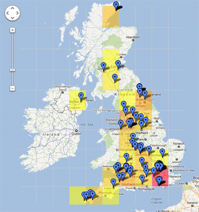 Small map of survey results